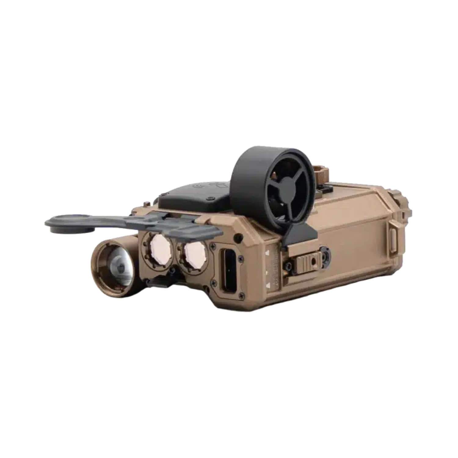 QRF-4500-BC Vue latérale de surveillance, beige, couvercle de l'objectif ouvert.