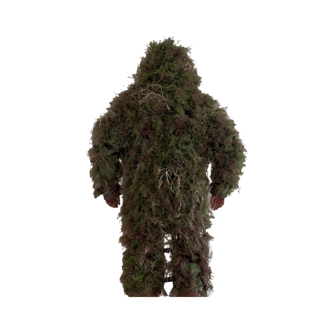 4M Tactical Ghillie Suit vista dal retro, fitto fogliame, colori naturali.