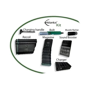 Green Ammo E-Blanks Systemkomponenten mit Beschriftungen dargestellt.